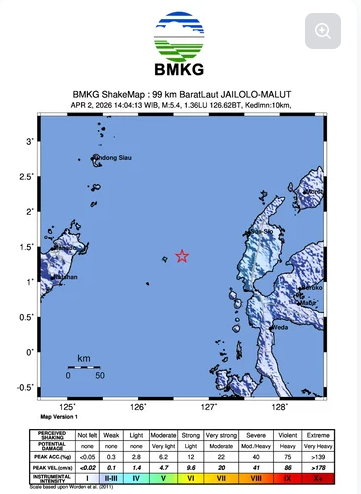 Gempa 7,6 Magnitudo Guncang Sulawesi Utara